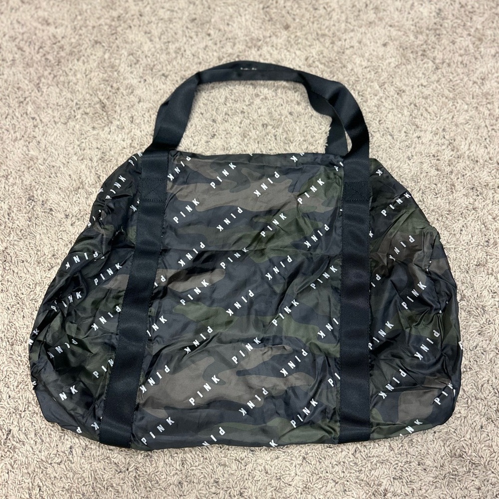 PINK Victoria’s Secret Camo Packable Duffel Gym Travel Bag
